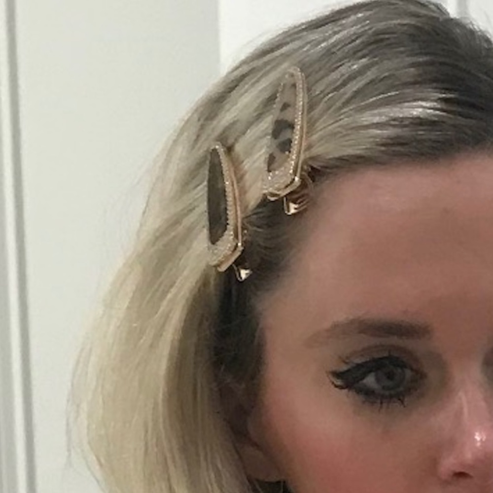 Hair clips gold rhinestone tortoise